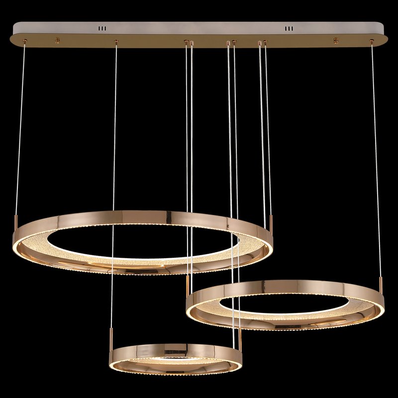 Triple-Ring Acrylic LED Chandelier