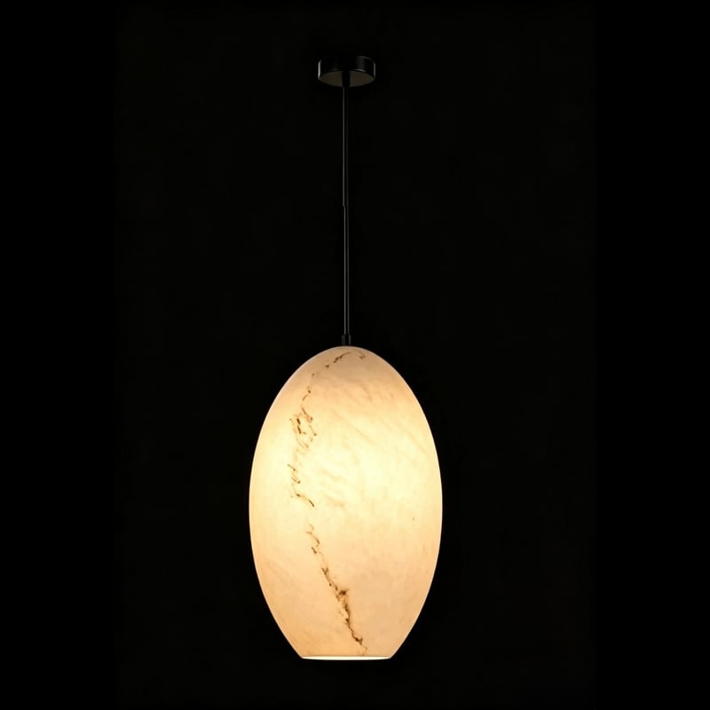Tall Egg-Shape Alabaster Pendant
