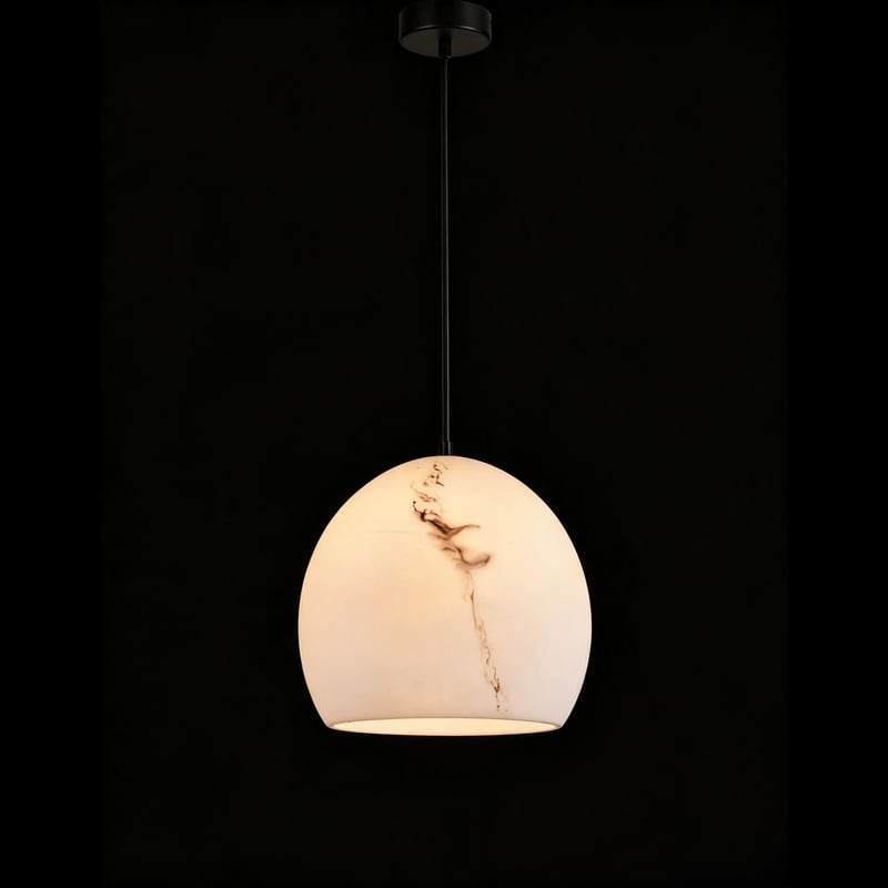 Marbled Dome Alabaster Pendant