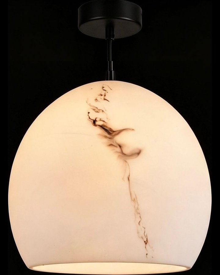 Half-Dome Marble Alabaster Pendant