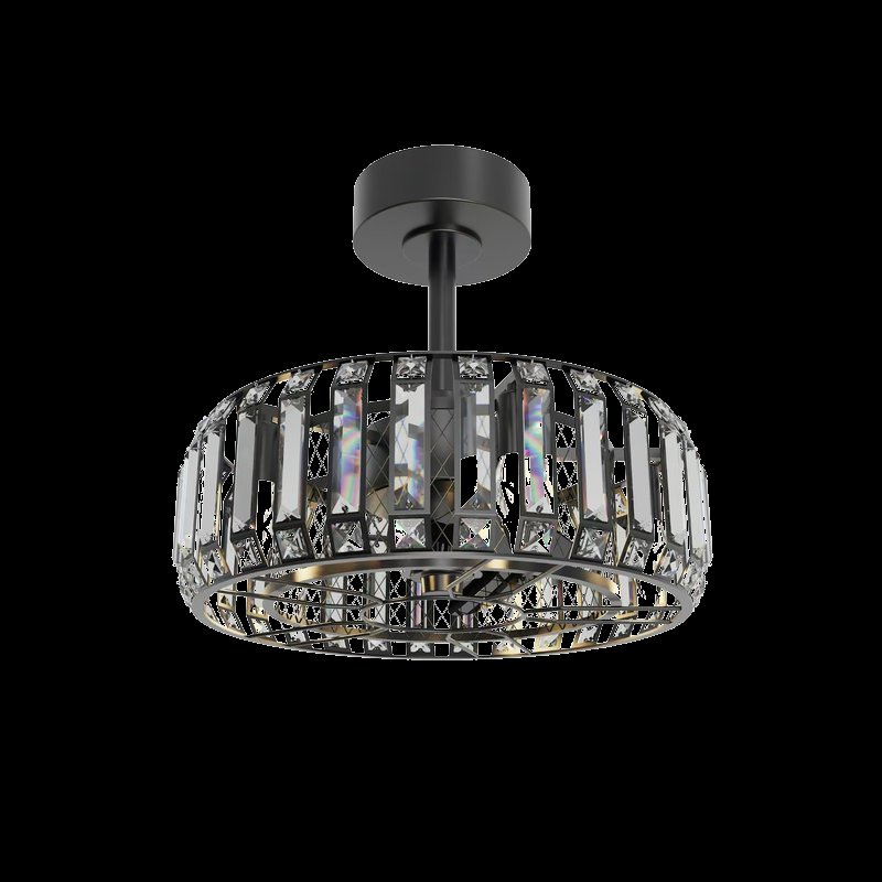 Vintage Gold Iron Crystal Ceiling Fan Light