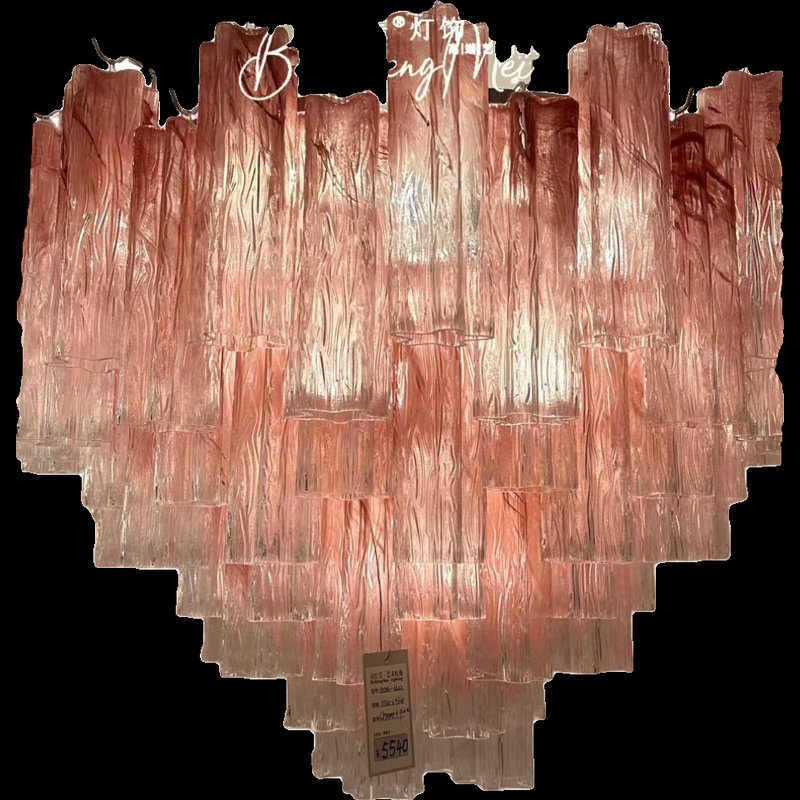Rose Tiered Murano Glass Pendant
