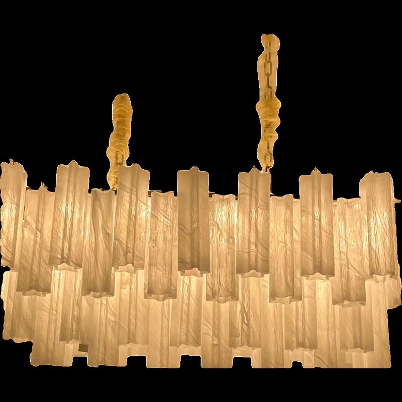 Smoke Ribbed Drum Glass Pendant
