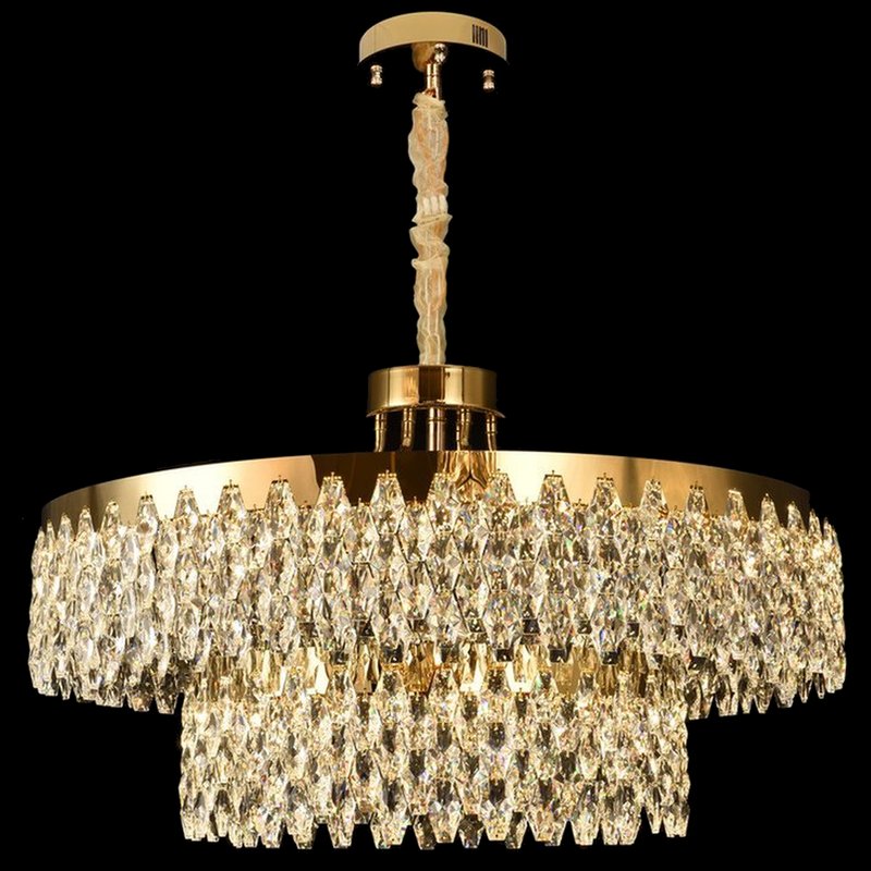 Regal Gold Crystal Chandelier