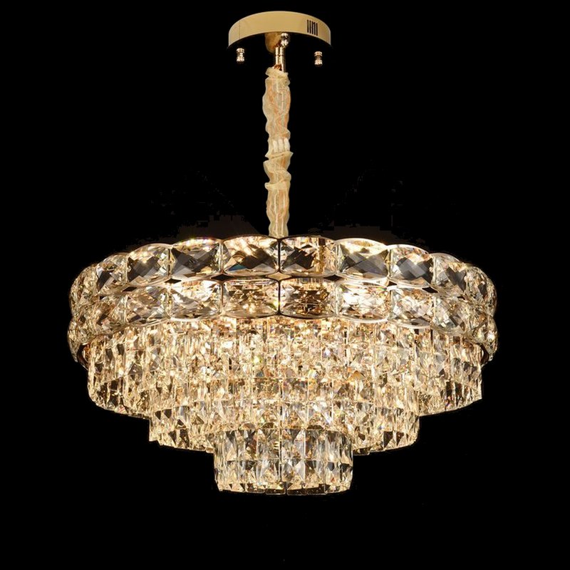 Tiered Halo Crystal Chandelier