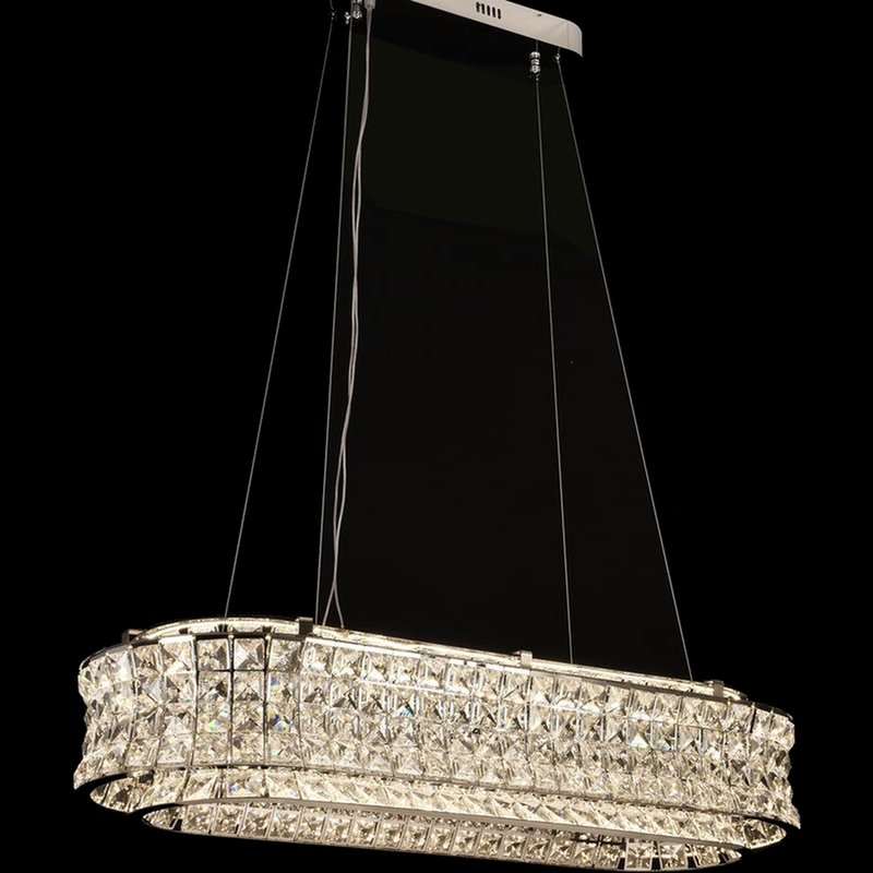 Oval Crystal Cascade Chandelier