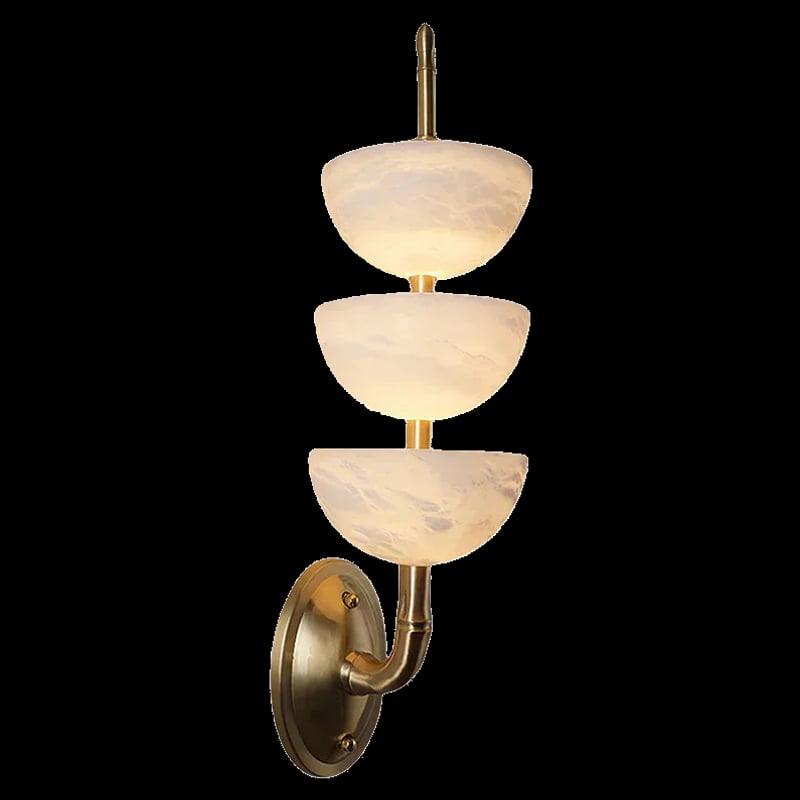 Triple Luxury Alabaster Wall Sconce