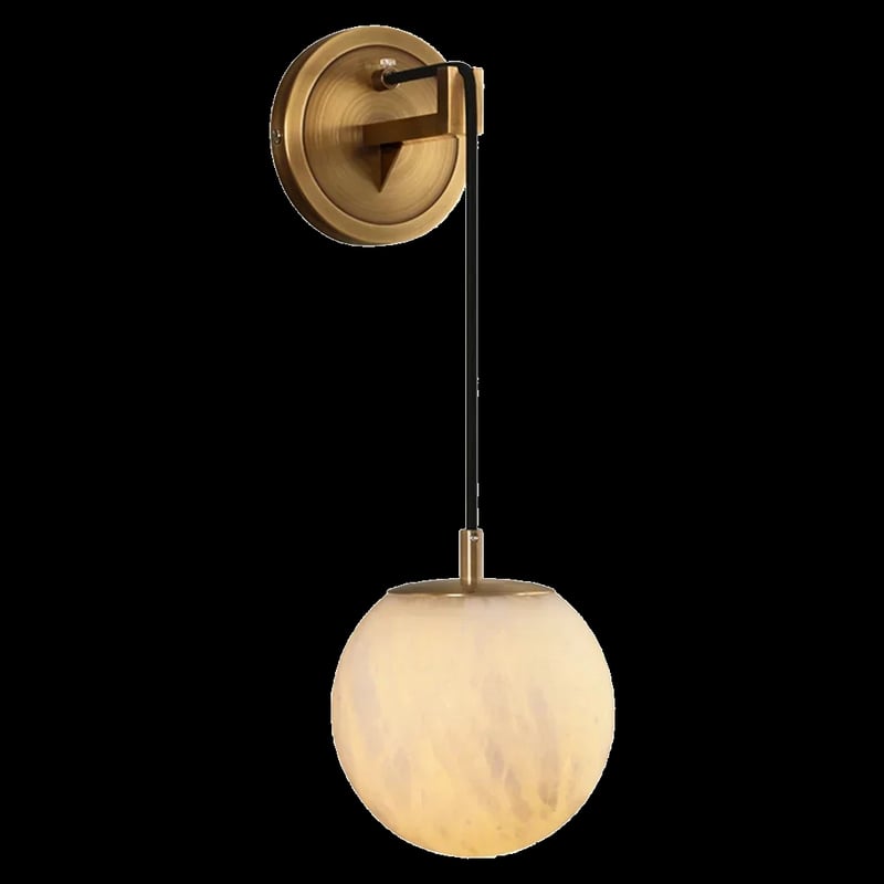 Minimalist Spherical Alabaster Wall Lamp